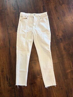 Ralph Lauren White High-Rise Skinny Jeggings with Raw Hem